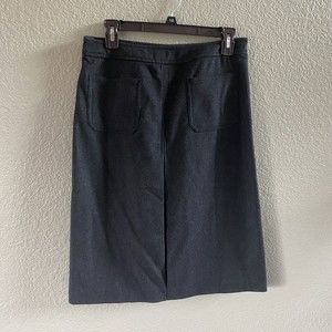 J. CREW Wool Cashmere Pencil Skirt Pockets Pleated Academia  Size 2 Grey NWOT